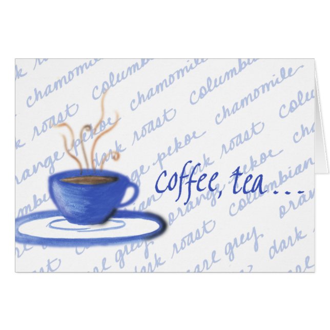 Kaffe, Tea eller mig? Hälsningskort (Framsidan Horizontal)