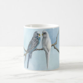 Kaffe Tea Hett Cocoa Mugg Parakeets Budgie Bird Ko