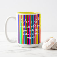 Kaffe Tea Mugg, Färg i Rand.