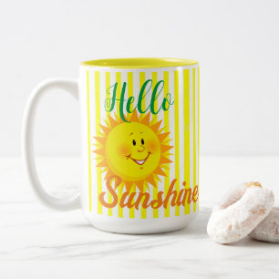 Kaffe Tea Mugg, Hej Sunshine Sol Rand Två-Tonad Mugg