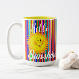 Kaffe Tea Mugg, Hej Sunshine Sol Rand Två-Tonad Mugg