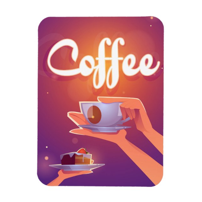 Kaffe-tecknad Magnet (Vertikal)