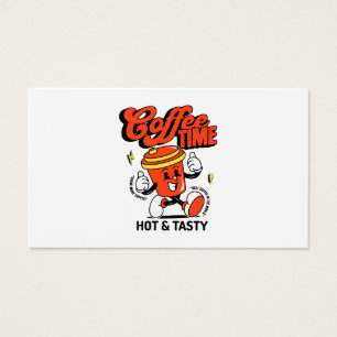 Kaffe-Tecknad Retro Visitkort