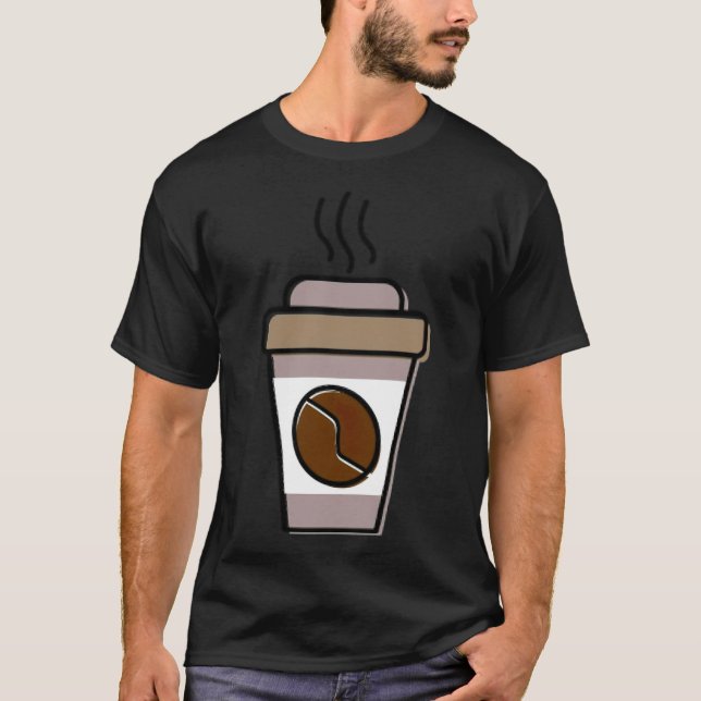 Kaffe-tecknad T Shirt (Framsida)