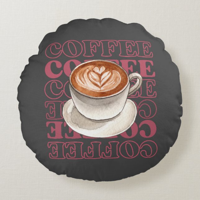 kaffe, tema dekorativ kudde (Framsidan)