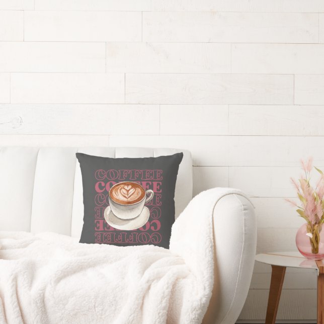 kaffe, tema dekorativ kudde (Soffa)