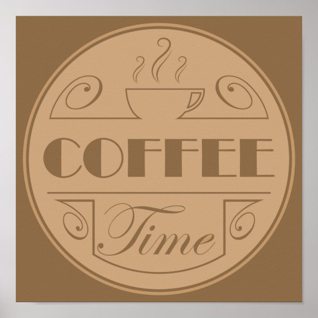 Kaffe tid emblem poster (Framsidan)