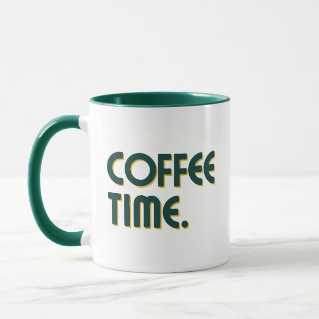 Kaffe Tid | Enkel Minimalistisk Vardaglig Kaffe Mugg (Vänster)