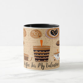 Kaffe till min Valentine Cute Teckning nr 1 Mugg