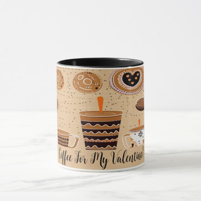 Kaffe till min Valentine Cute Teckning nr 1 Mugg (Center)