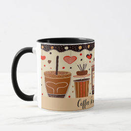Kaffe till min Valentine Cute Teckning nr 2 Mugg