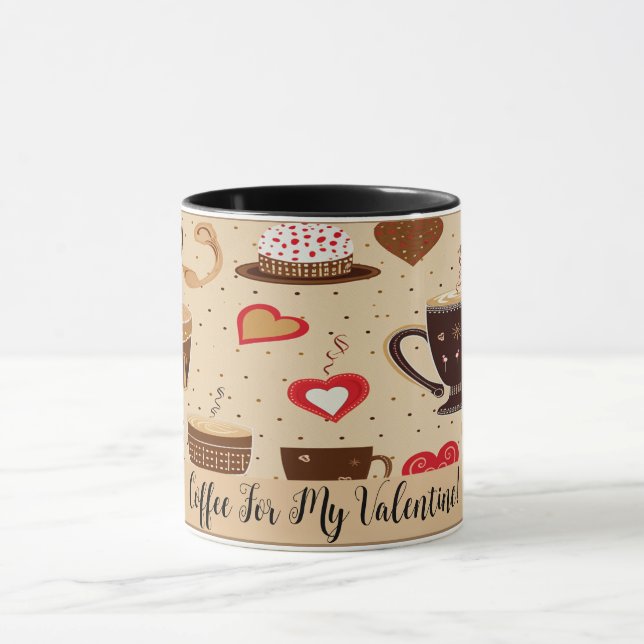 Kaffe till min Valentine Cute Teckning nr 3 Mugg (Center)