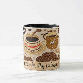 Kaffe till min Valentine Cute Teckning nr 4 Mugg