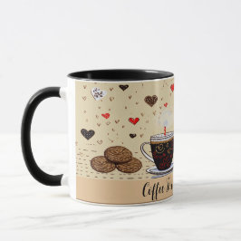 Kaffe till min Valentine Cute Teckning nr 5 Mugg