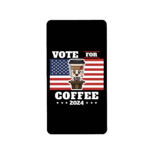Kaffe till president, rösta på kaffe adressetikett