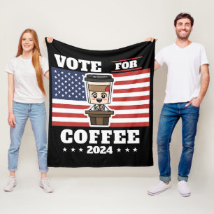 Kaffe till president, rösta på kaffe fleecefilt