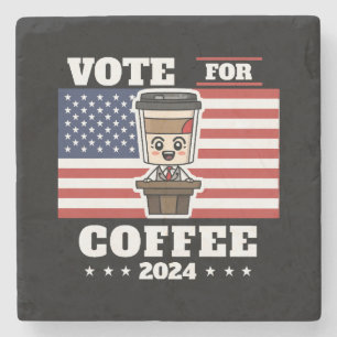 Kaffe till president, rösta på kaffe stenunderlägg