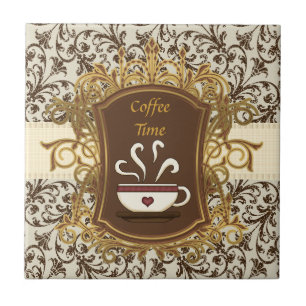 Kaffe Time belägger med tegel Kakelplatta