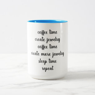 Kaffe Time, skapar smycken, smyckenformgivare Två-Tonad Mugg