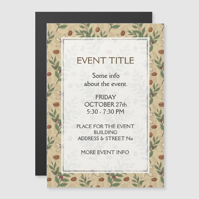 Kaffe Träd Mönster (Fram/baksida)