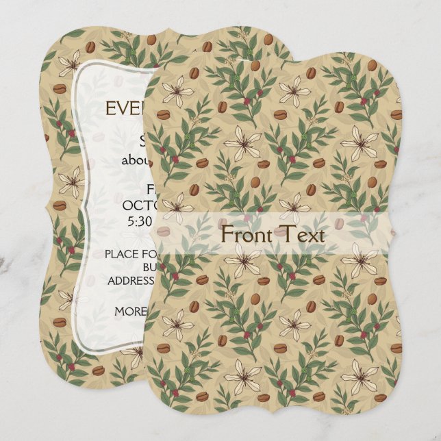 Kaffe Träd Mönster Inbjudningar (Fram/baksida)