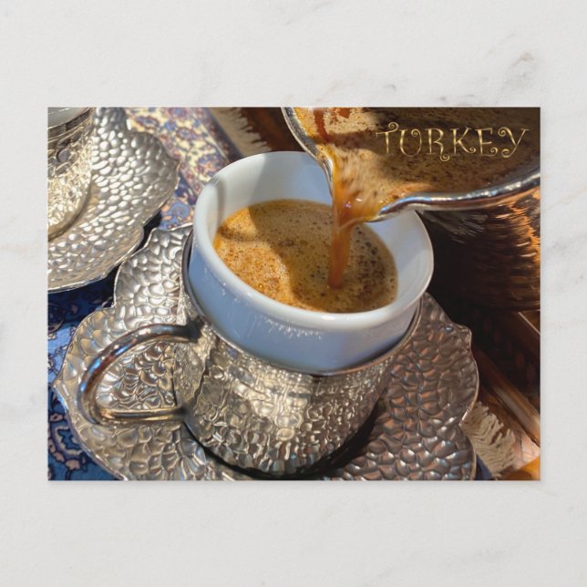 Kaffe, turkiskt kaffe vykort (Framsida)