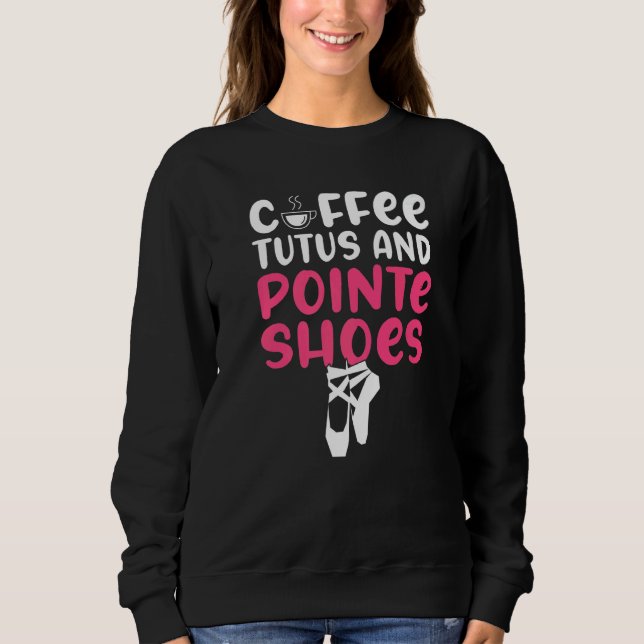 Kaffe Tutuer och spets skor Dansar Balett   T Shirt (Framsida)