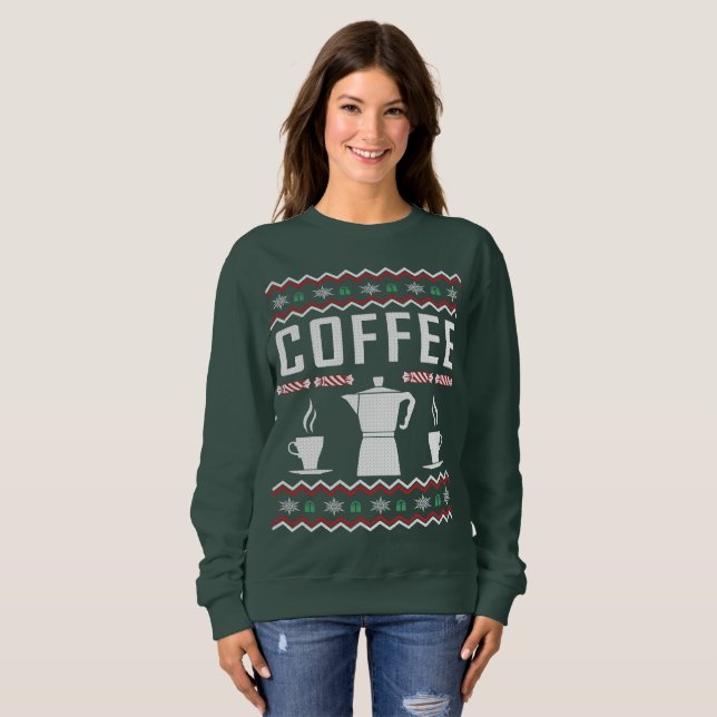 Kaffe Ugly jul Sweater T Shirt (Hel framsida)