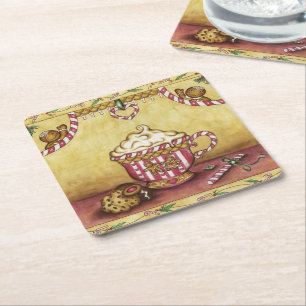 Kaffe-Underlägg Underlägg Papper Kvadrat