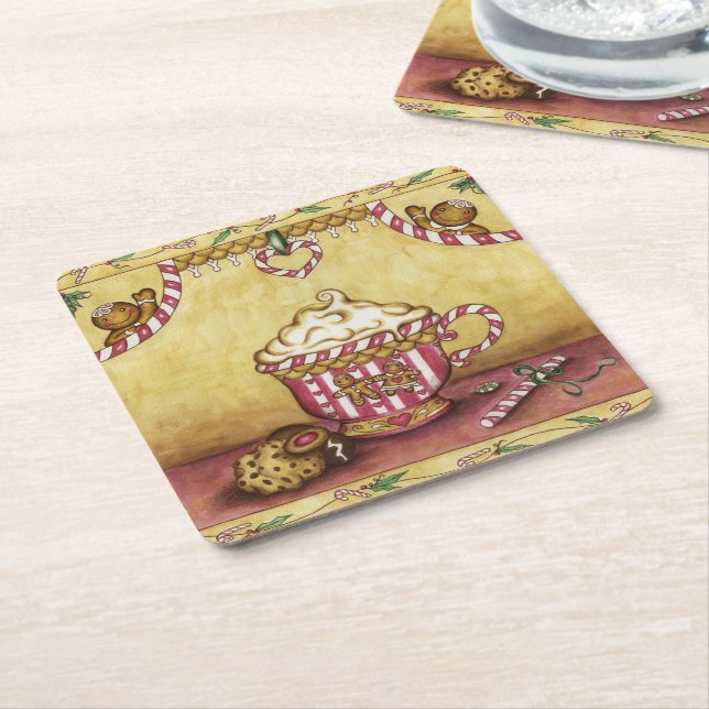 Kaffe-Underlägg Underlägg Papper Kvadrat (Vinklad)