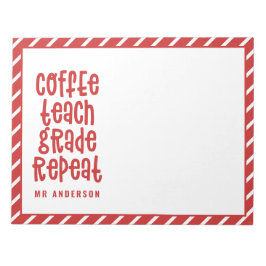 Kaffe, undervisa, klass, upprepa typografilärare anteckningsblock