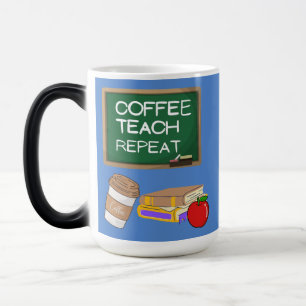kaffe, undervisa, upprepa magisk mugg