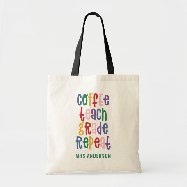 Kaffe-, undervisnings-, klass- och typografinlärar tygkasse (Framsidan)