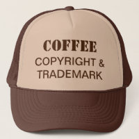 Kaffe-, upphovsrätt- och varumärkesTruckerkeps