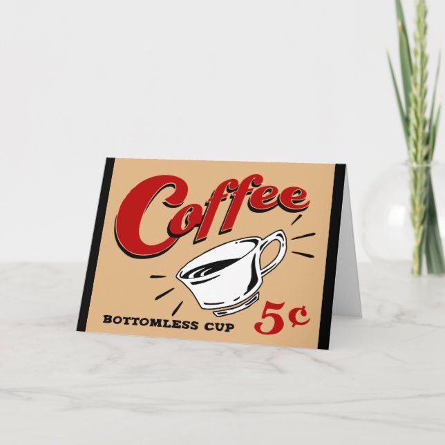 Kaffe utan botten Kopp Kort (Framsida)