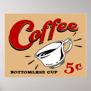 Kaffe utan botten Kopp Poster