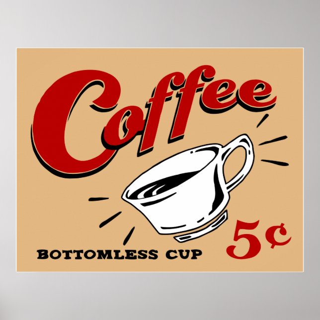 Kaffe utan botten Kopp Poster (Framsidan)