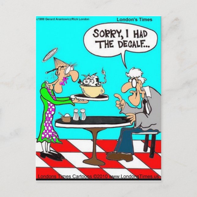 Kaffe utan kakor, Mugg och gåvor Vykort (Framsida)