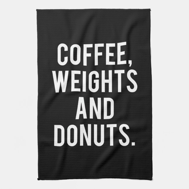 Kaffe väger och Donuts - rolig noveltyidrottshall Kökshandduk (Vertikal)