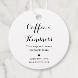 Kaffe & Vänlighet Rund Kaffegåvaetikett Gåvor Etiketter