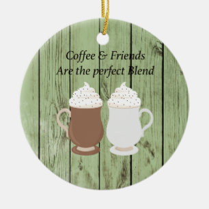 Kaffe & vänner är den perfekta blandningprydnade julgransprydnad keramik