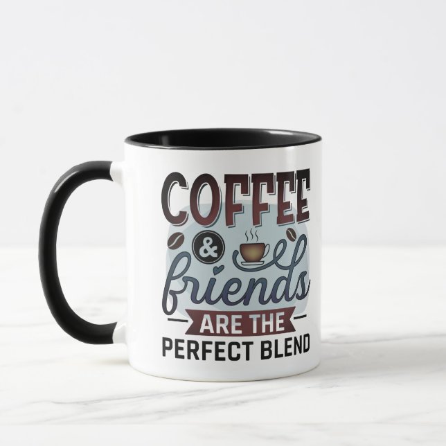 Kaffe Vänner Perfekt Blandning Foto Mug Mugg (Vänster)