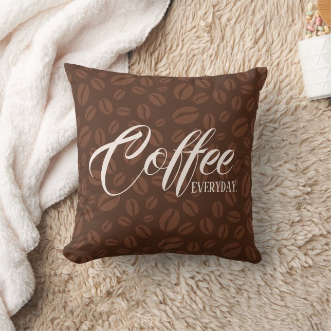 Kaffe Varje dag. Kaffeböna Dekorativ kudde Decor (Filt)