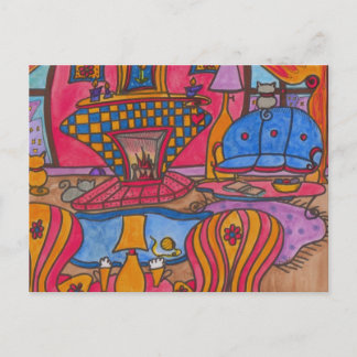 Kaffe vid brand vykort