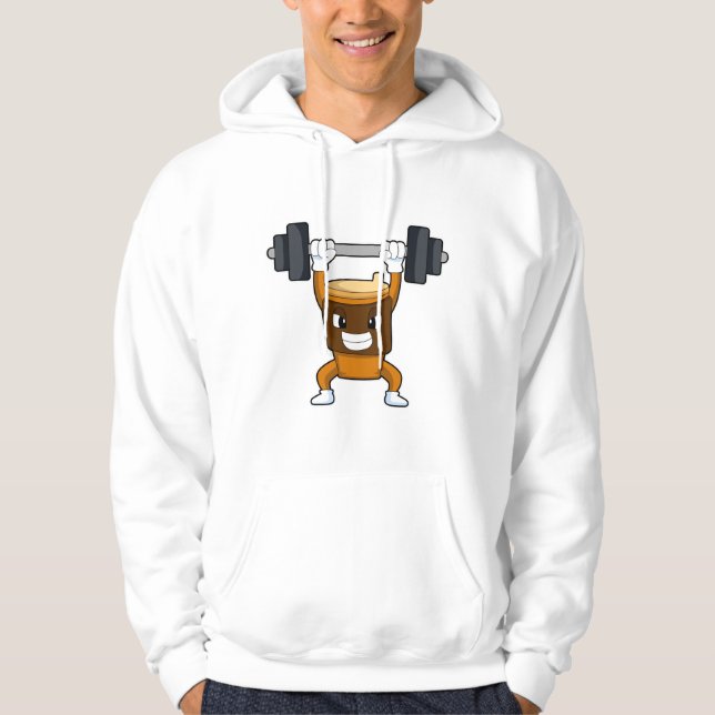 Kaffe vid styrkeutbildning med Barbell Hoodie (Framsida)