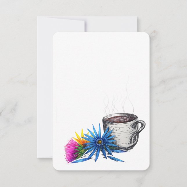 Kaffe & Vildblommor Anteckningskort (Framsida)
