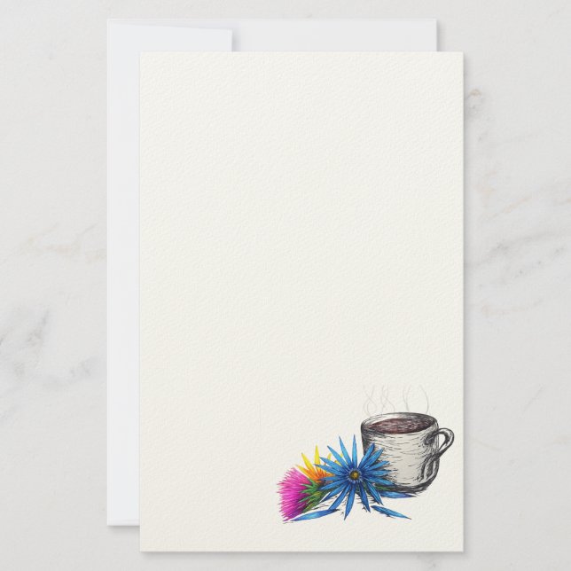 Kaffe & Vildblommor Brevpapper (Framsida)