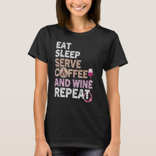 Kaffe Vin-citat Barista-Coolan Kaffe Vin 39 T Shirt