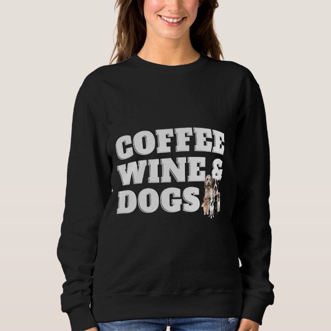 Kaffe-Vin-Hund T Shirt (Framsida)