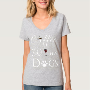 Kaffe Vin Hundar Tshirt T Shirt